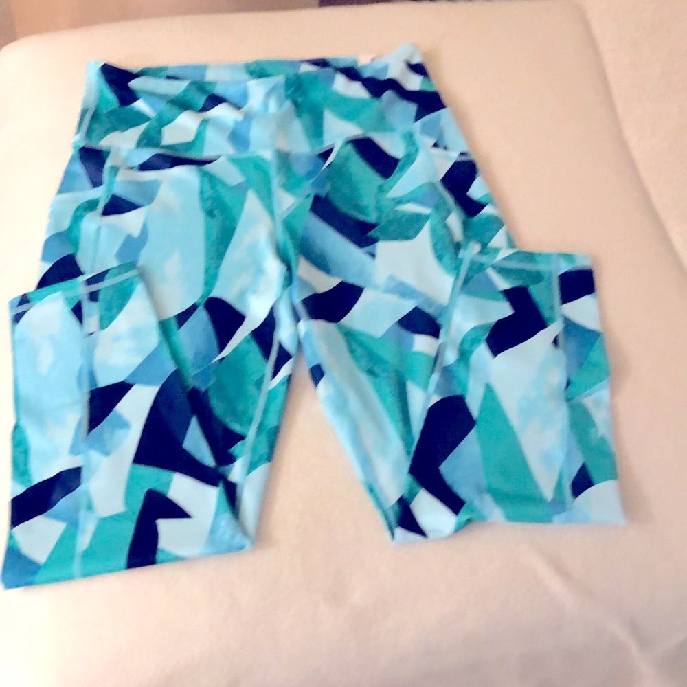 IDEOLOGY LEGGING HIGH-RISE W/SIDE POCKETS - TURQUOISE- LARGE $11/$34
